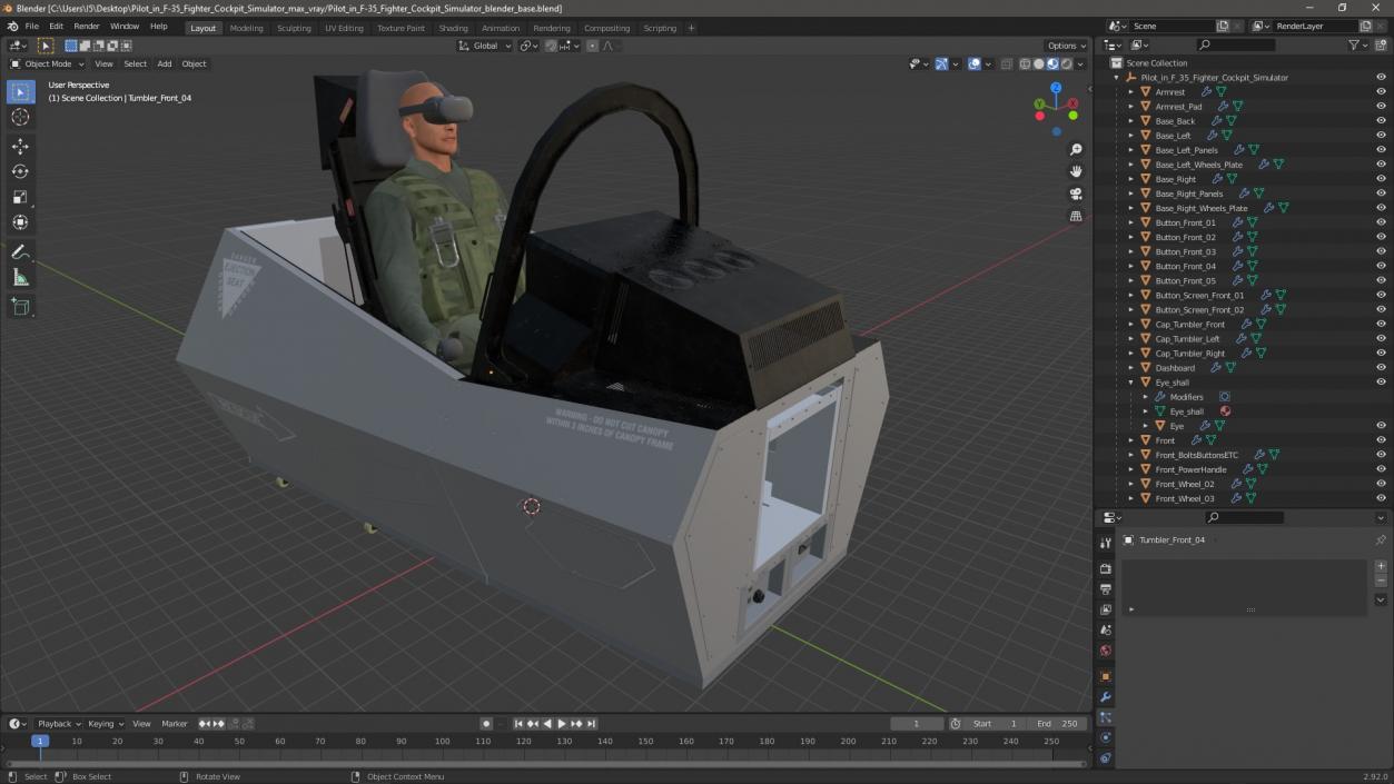 3D Pilot in F-35 Fighter Cockpit Simulator 2