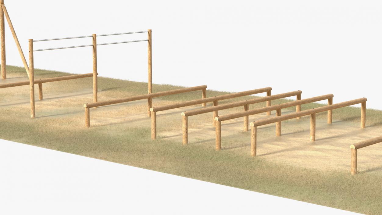 3D Military Obstacle Course Fur model