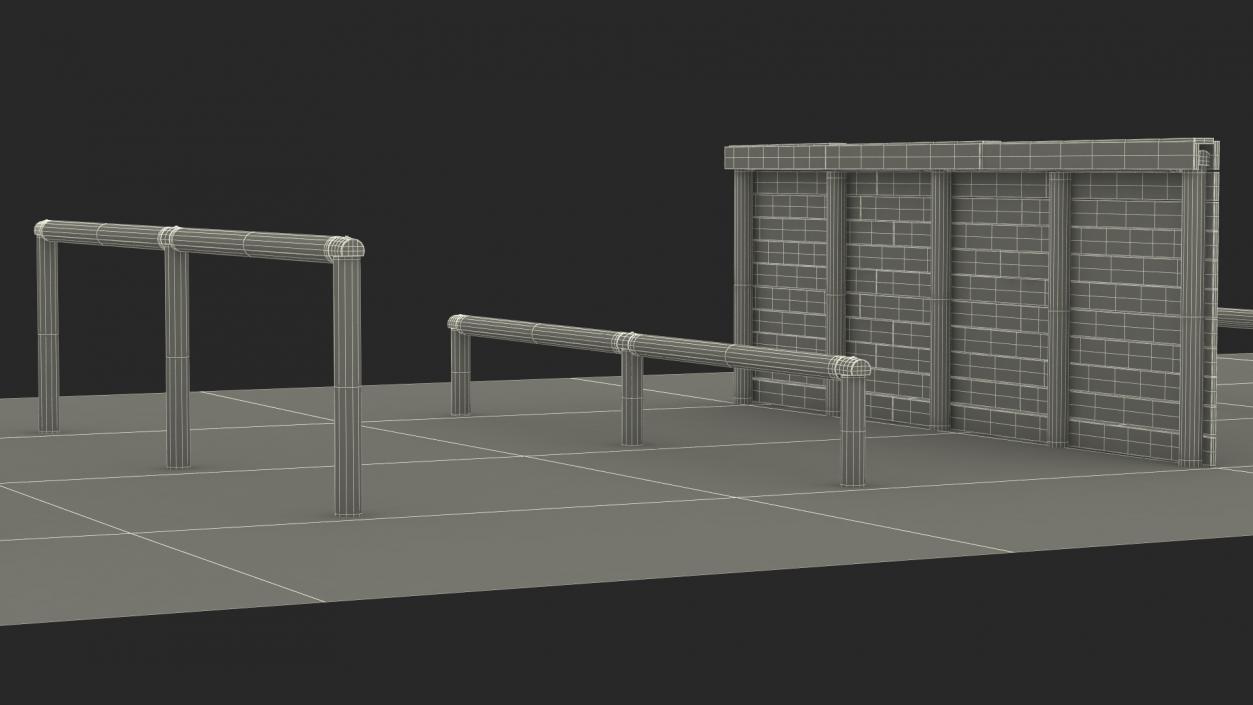 3D Military Obstacle Course Fur model