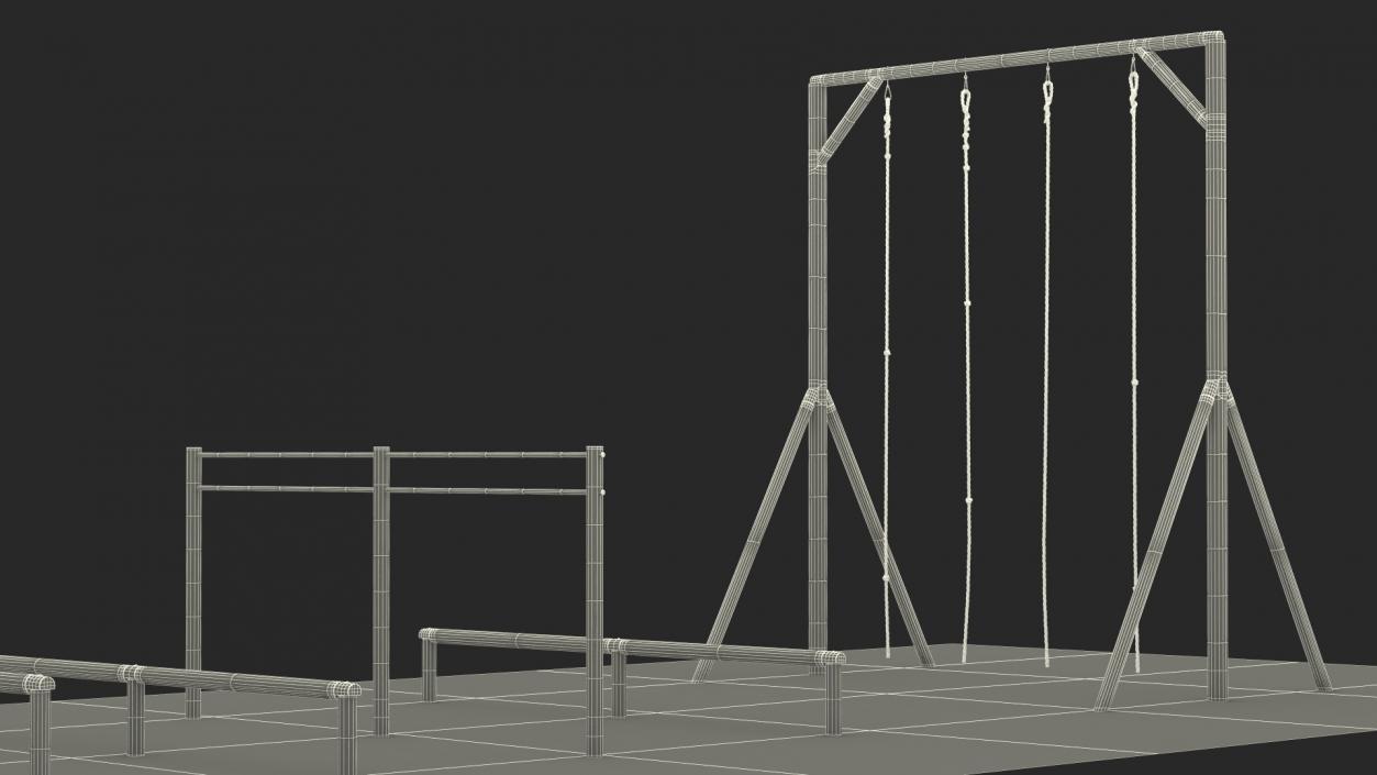 3D Military Obstacle Course Fur model