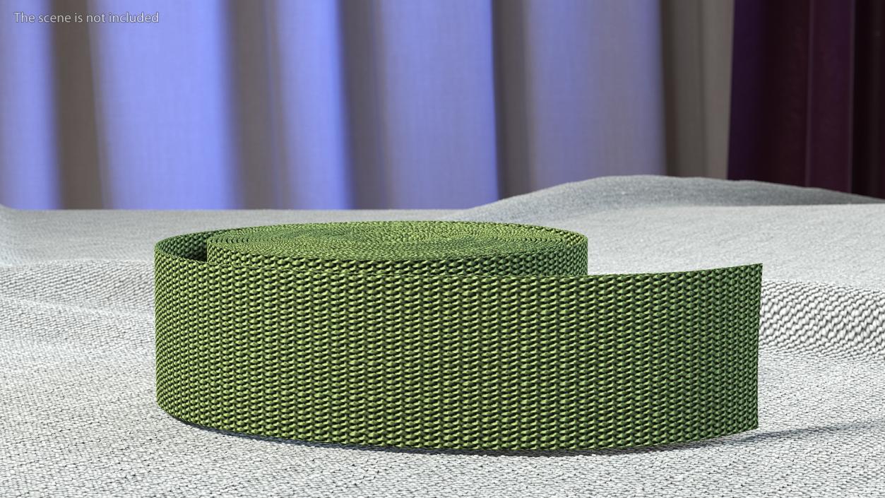 3D model Webbing Belt Strap Round Green