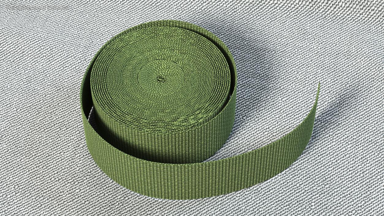 3D model Webbing Belt Strap Round Green