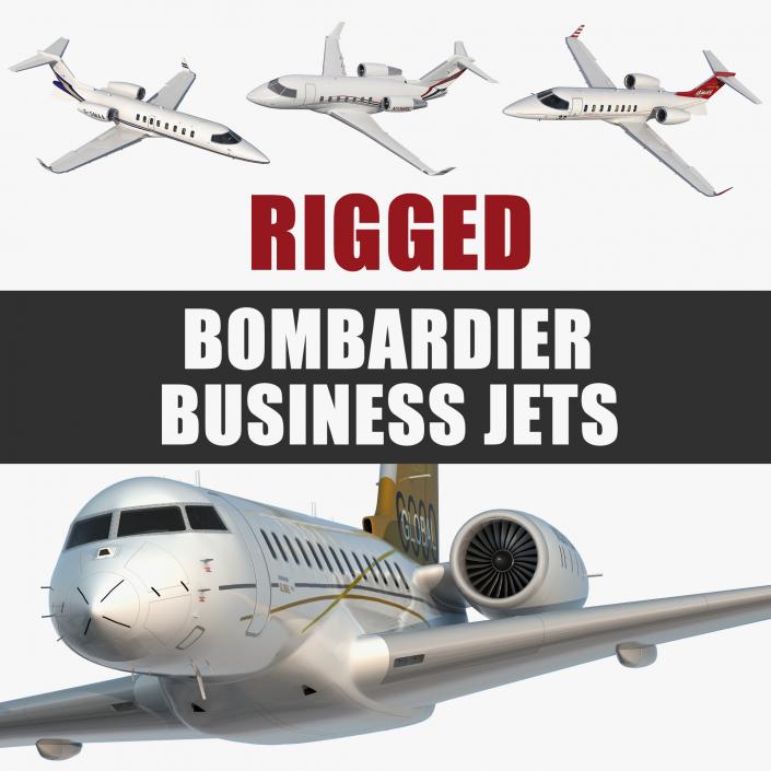 Bombardier Business Jets Rigged Collection 3D