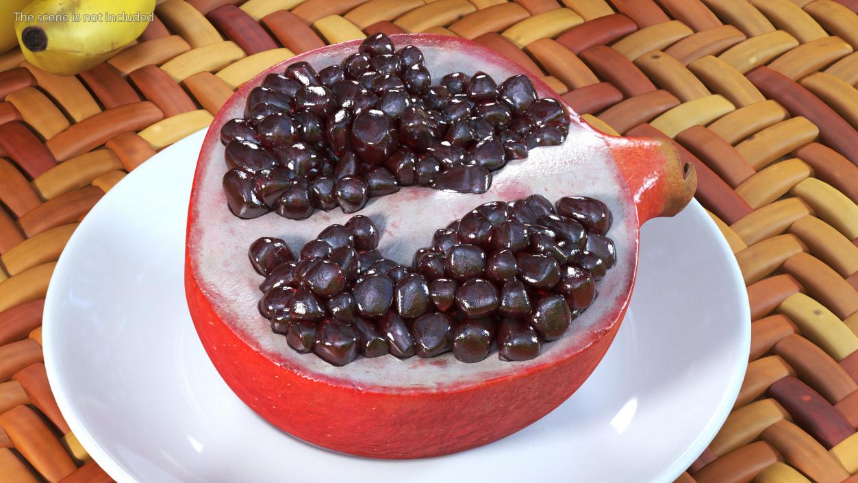 3D model Pomegranate Red Fruit Cross Section