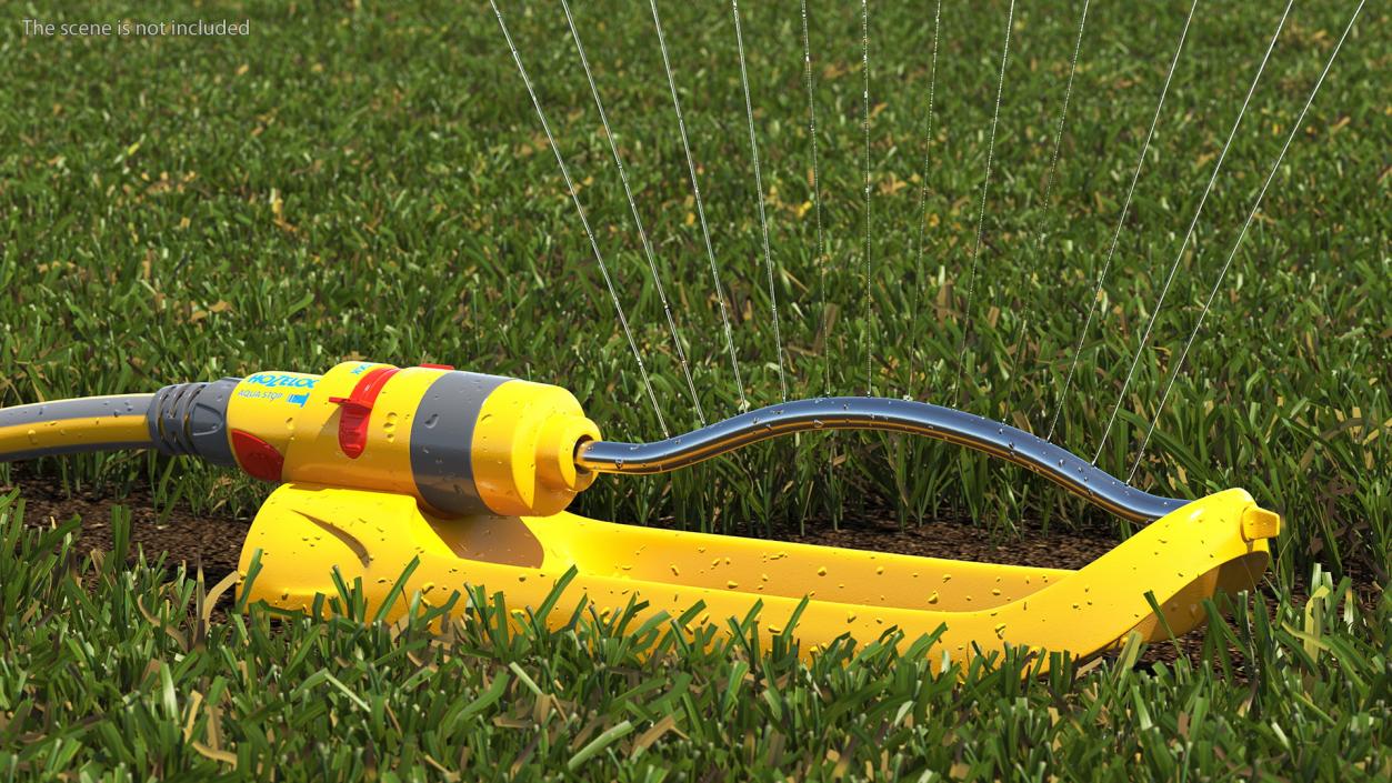 Hozelock Rectangular Sprinkler Plus Yellow with Water Spray 3D model