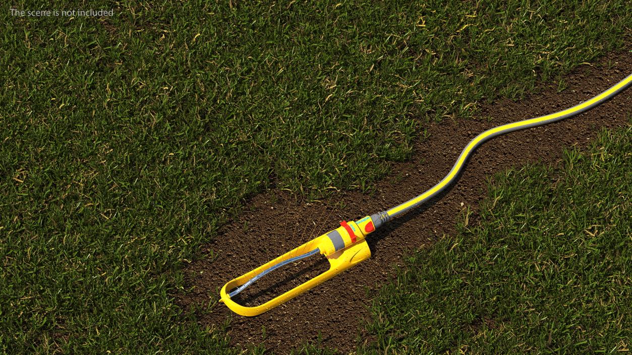 Hozelock Rectangular Sprinkler Plus Yellow with Water Spray 3D model