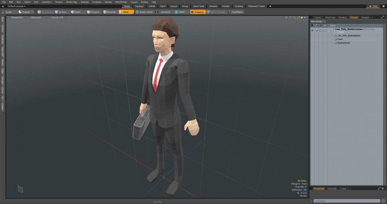 3D model Low Poly Businessman