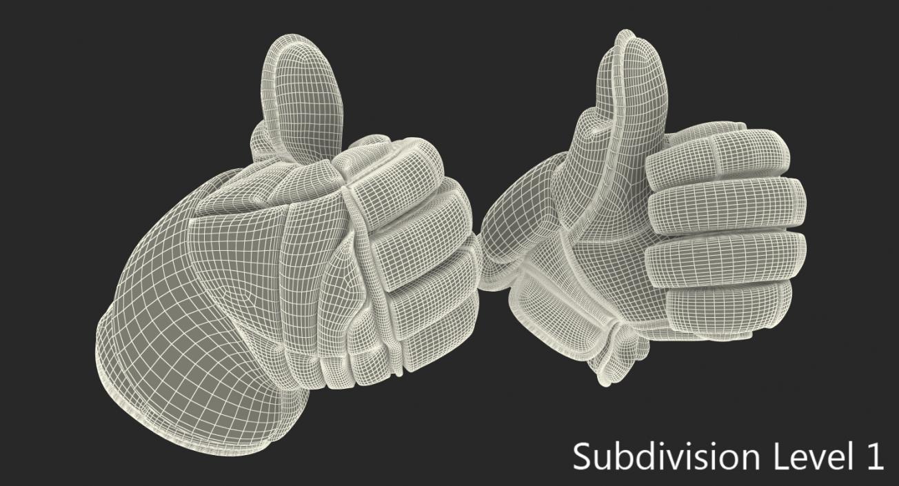 Hockey Gloves Thumb Up Pose 3D