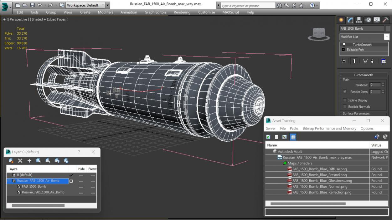 3D model Russian FAB 1500 Air Bomb