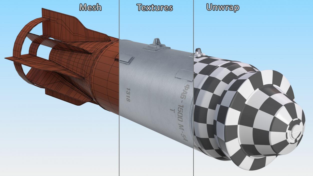 3D model Russian FAB 1500 Air Bomb