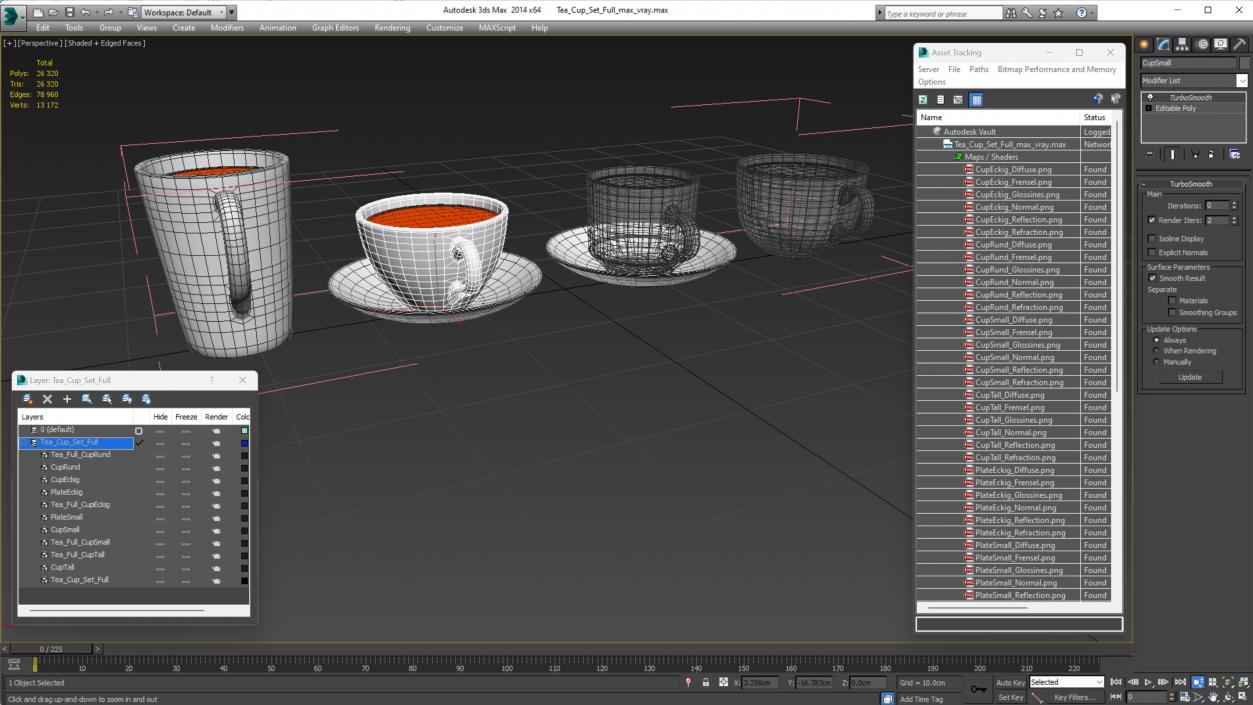 3D Tea Cup Set Full