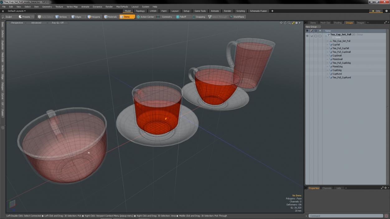 3D Tea Cup Set Full