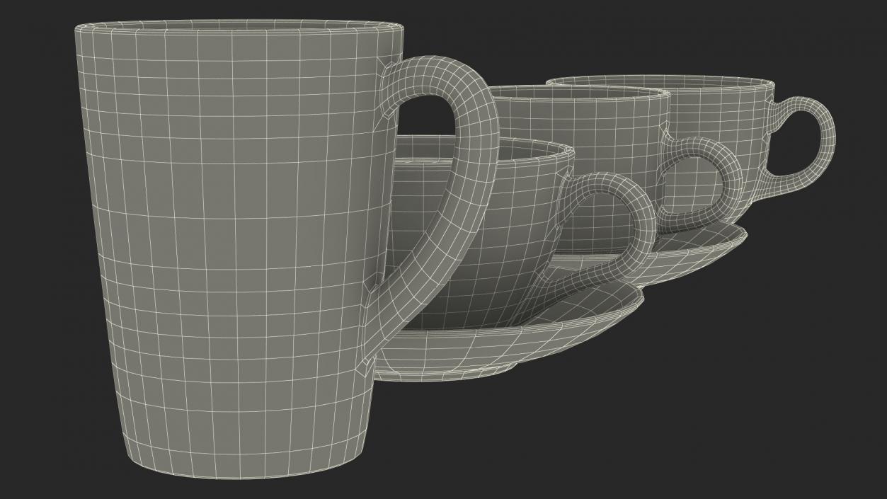 3D Tea Cup Set Full