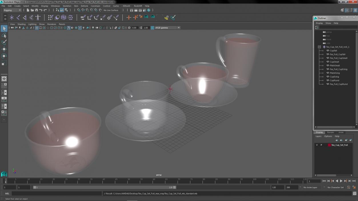 3D Tea Cup Set Full