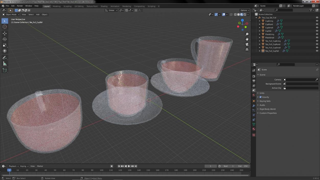 3D Tea Cup Set Full