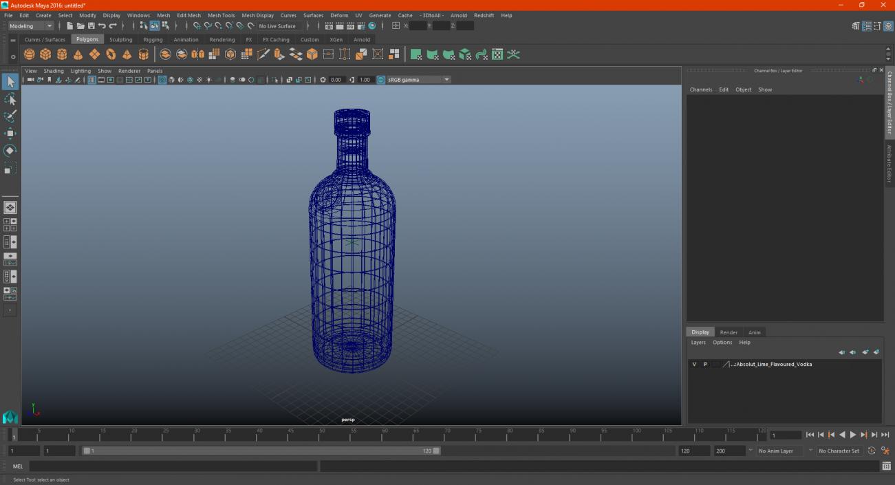 3D Absolut Lime Flavoured Vodka model