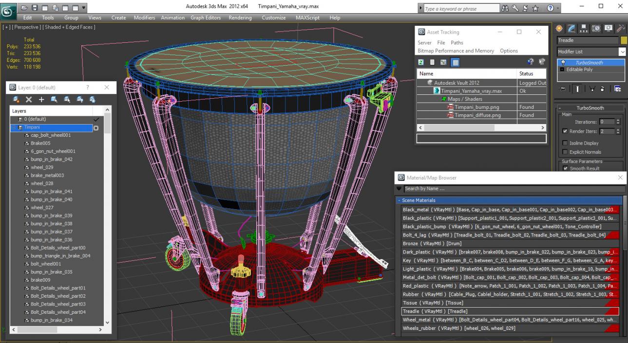 Timpani Yamaha 3D model