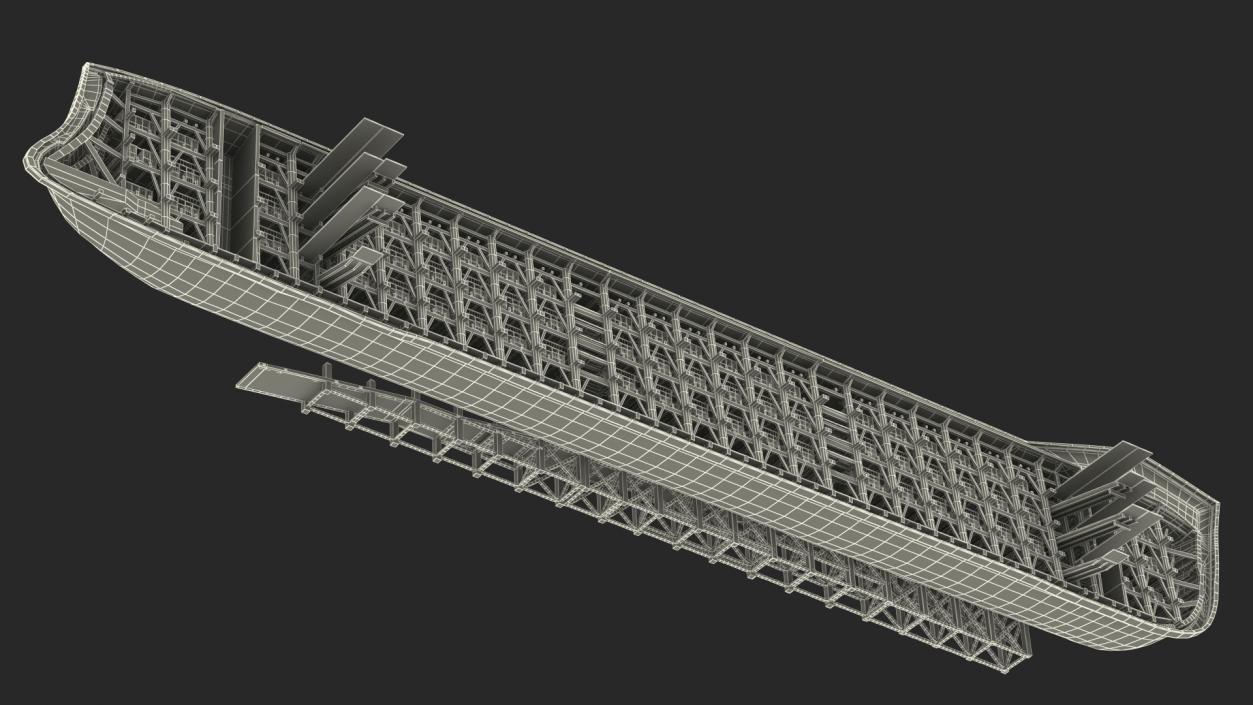 3D model Noah Ark Cross Section with transparency