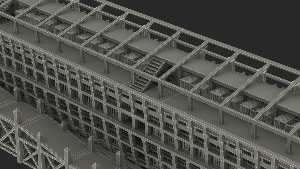 3D model Noah Ark Cross Section with transparency