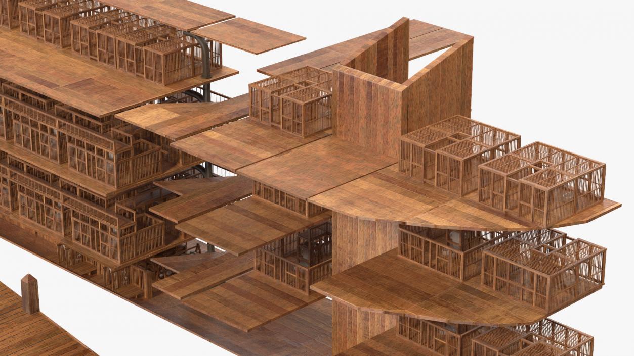 3D model Noah Ark Cross Section with transparency