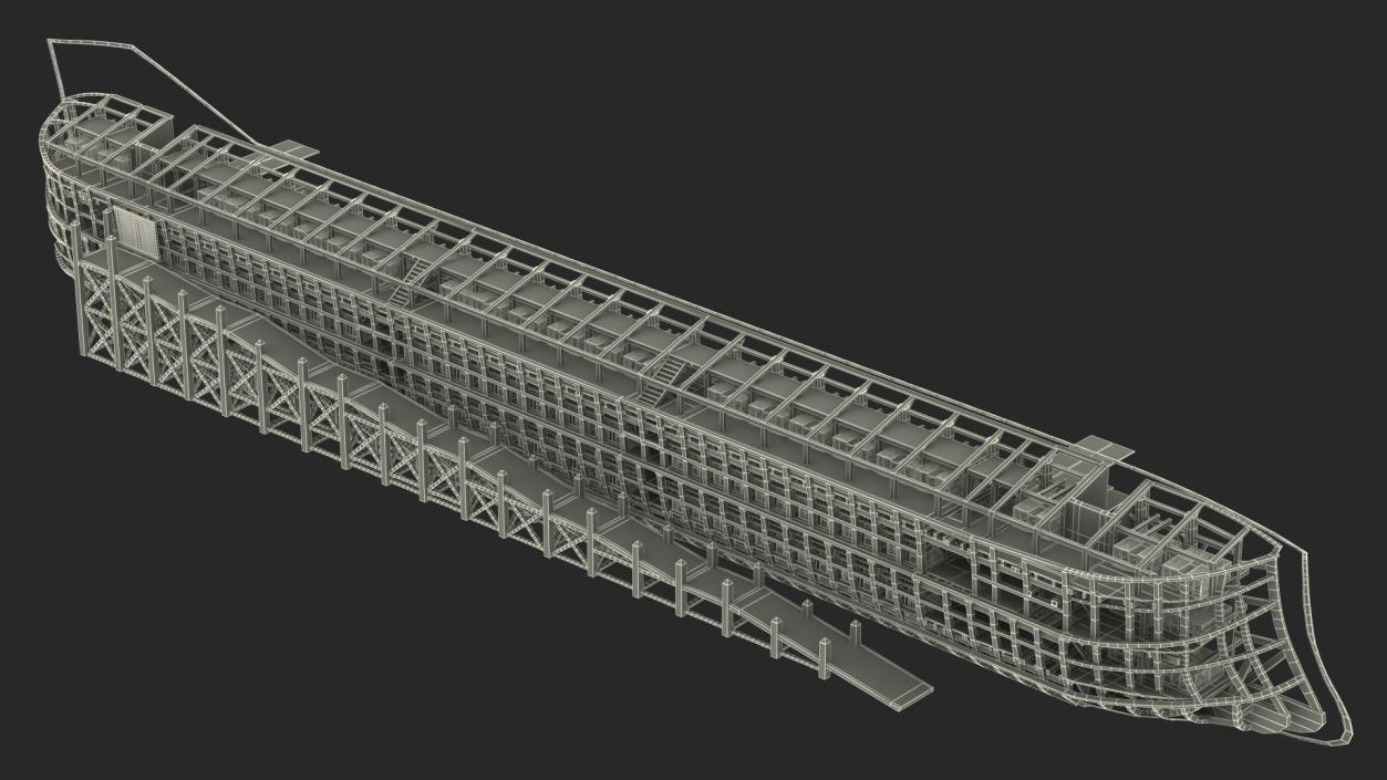 3D model Noah Ark Cross Section with transparency