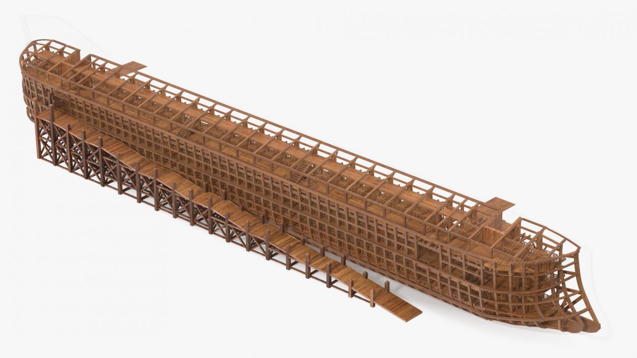 3D model Noah Ark Cross Section with transparency