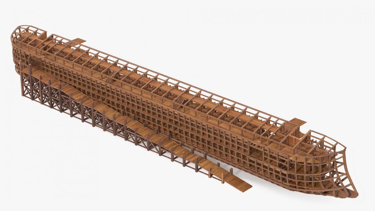 3D model Noah Ark Cross Section with transparency