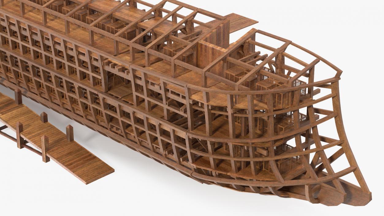 3D model Noah Ark Cross Section with transparency