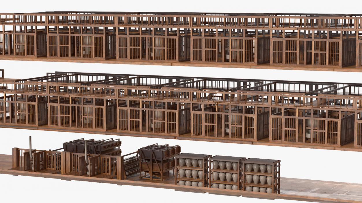 3D model Noah Ark Cross Section with transparency