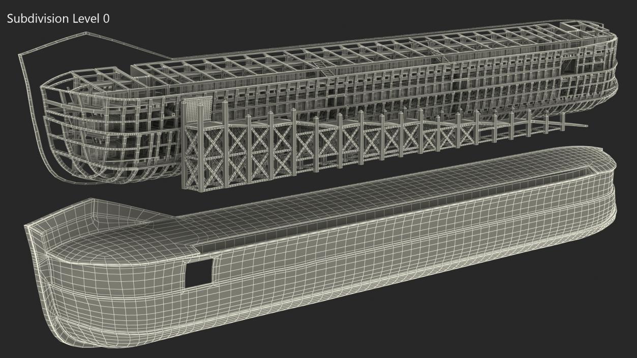 3D model Noah Ark Cross Section with transparency