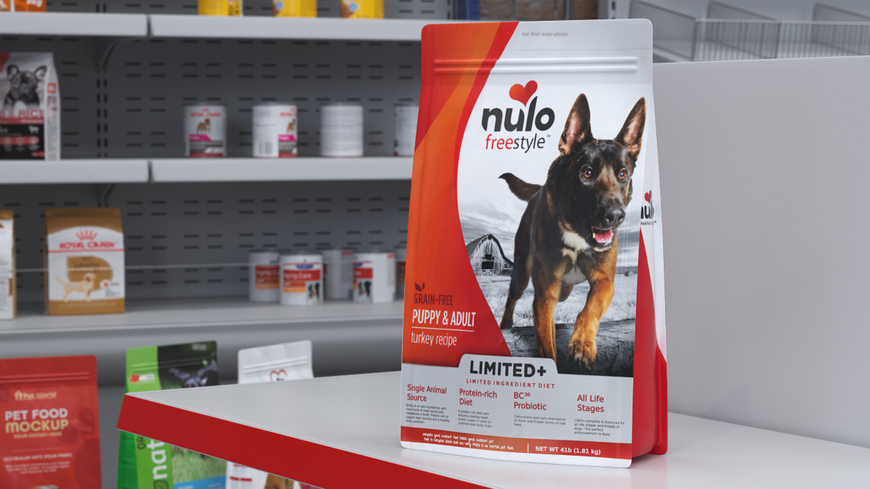 Pet Dry Food Nulo 4lb Package 3D model