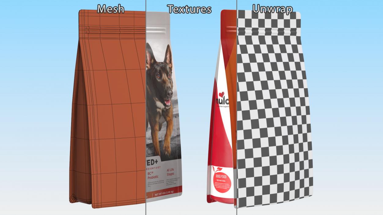 Pet Dry Food Nulo 4lb Package 3D model