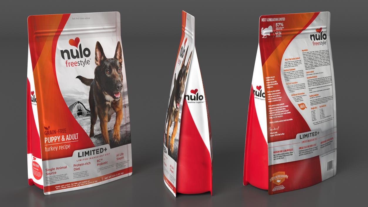 Pet Dry Food Nulo 4lb Package 3D model