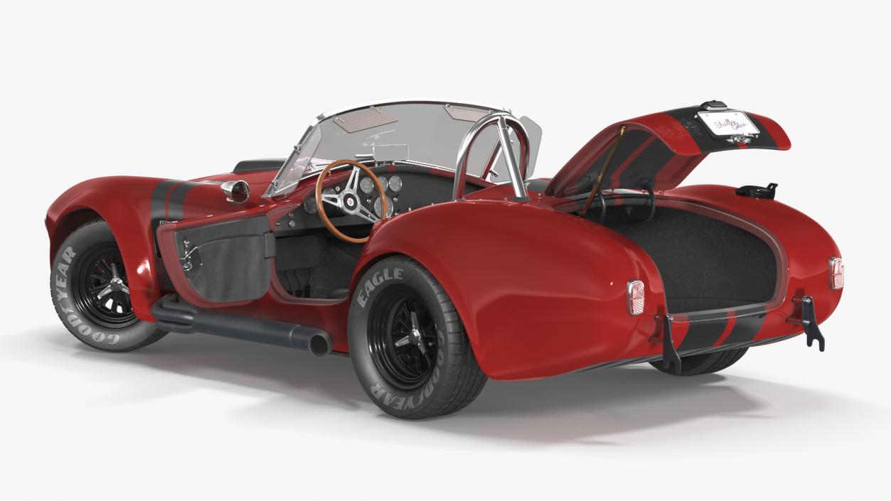 3D model Racing Cobra Shelby 1965 Red Rigged