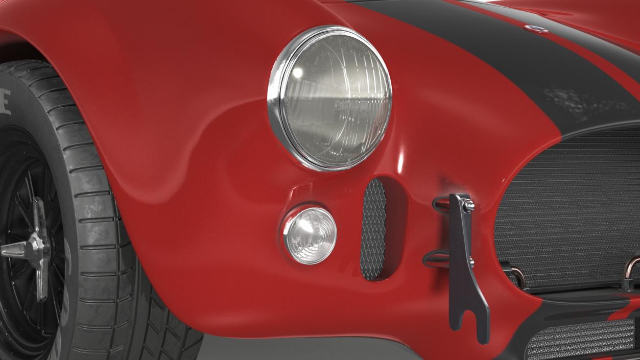 3D model Racing Cobra Shelby 1965 Red Rigged