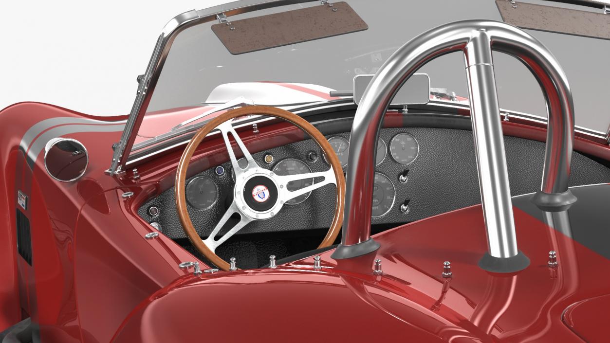 3D model Racing Cobra Shelby 1965 Red Rigged