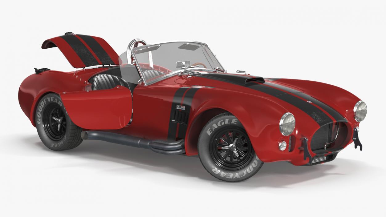 3D model Racing Cobra Shelby 1965 Red Rigged