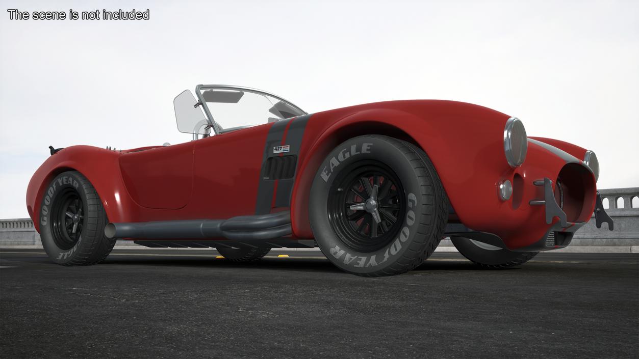 3D model Racing Cobra Shelby 1965 Red Rigged