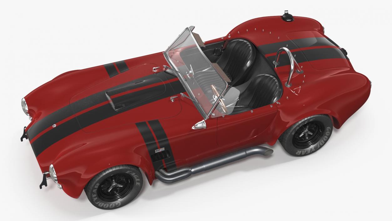 3D model Racing Cobra Shelby 1965 Red Rigged