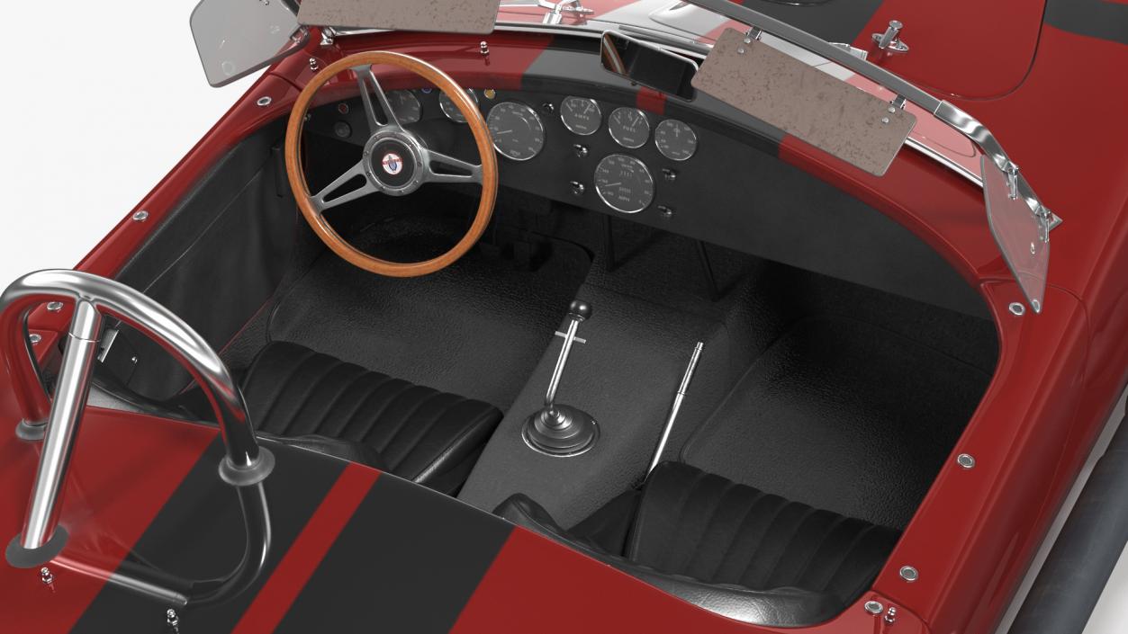 3D model Racing Cobra Shelby 1965 Red Rigged