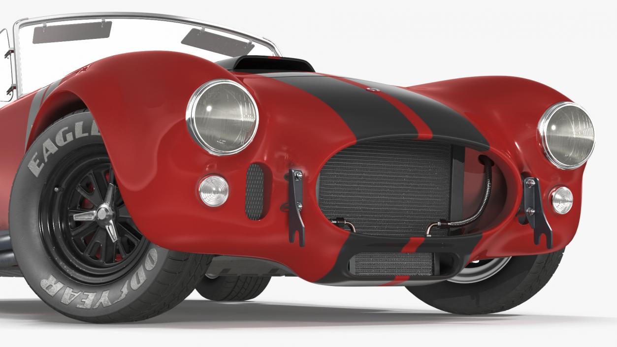 3D model Racing Cobra Shelby 1965 Red Rigged