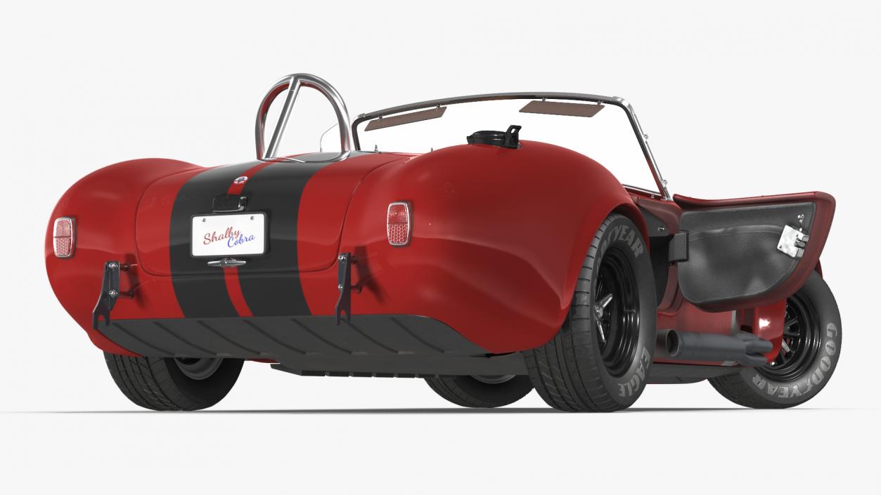 3D model Racing Cobra Shelby 1965 Red Rigged