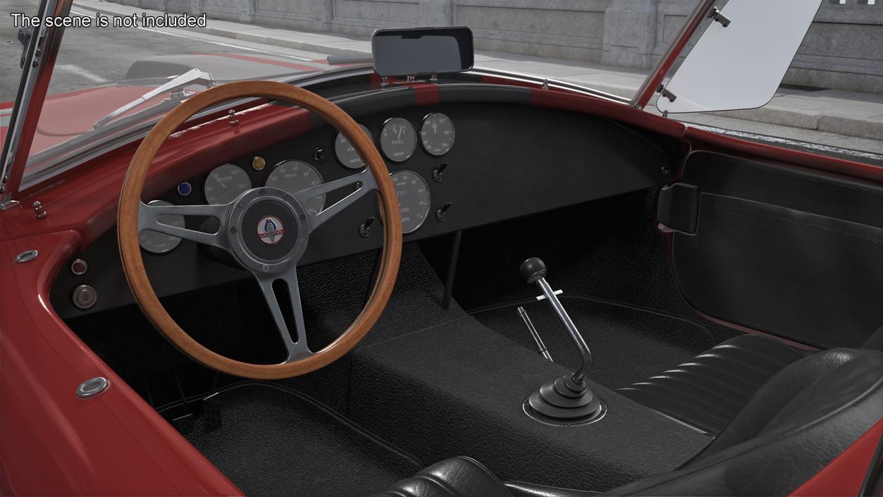 3D model Racing Cobra Shelby 1965 Red Rigged