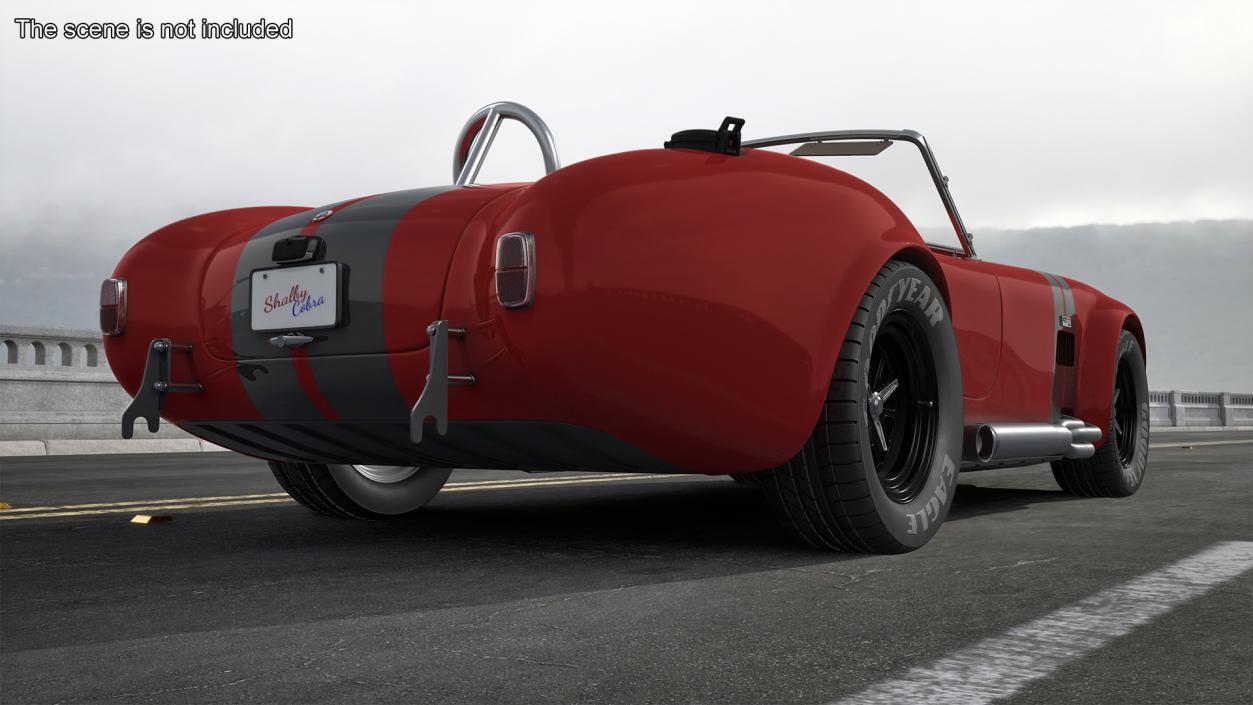 3D model Racing Cobra Shelby 1965 Red Rigged