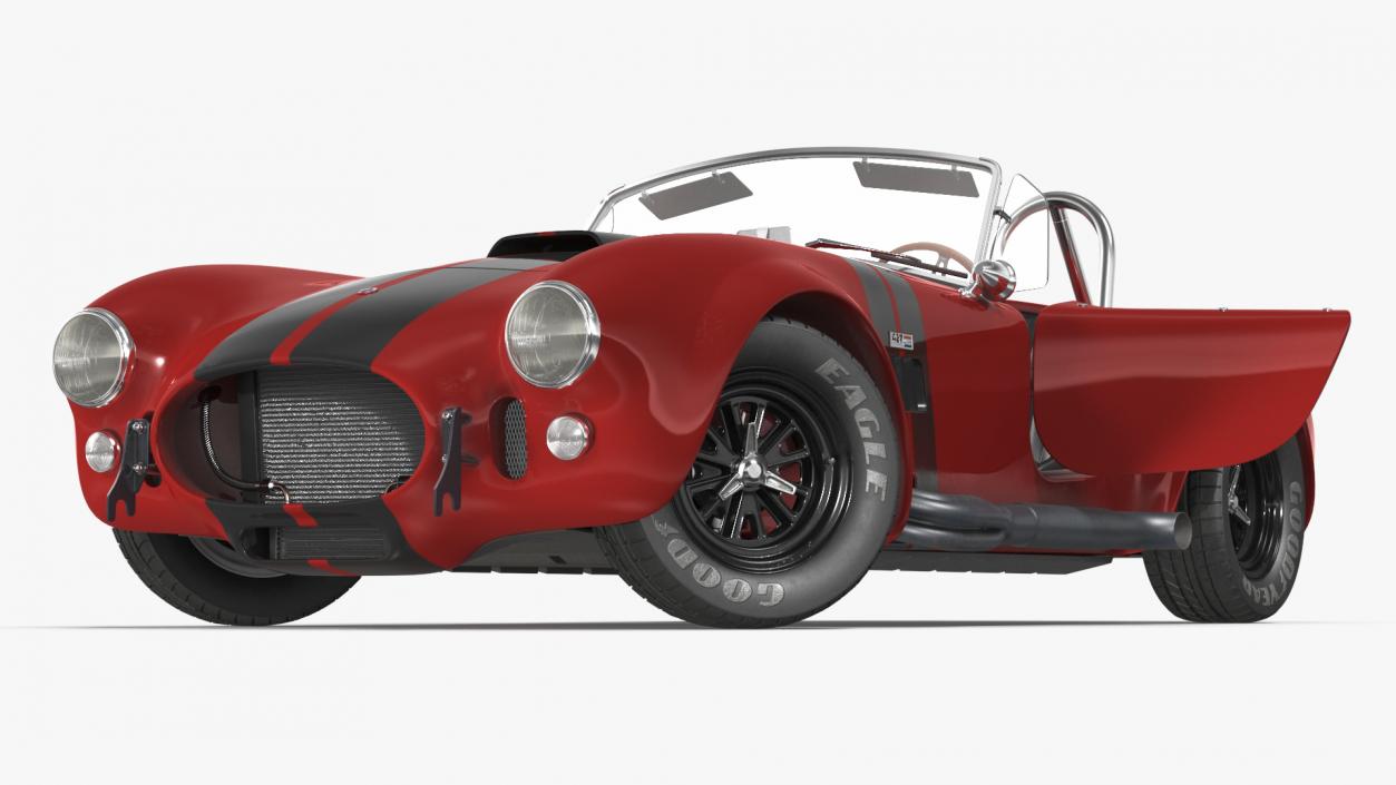 3D model Racing Cobra Shelby 1965 Red Rigged