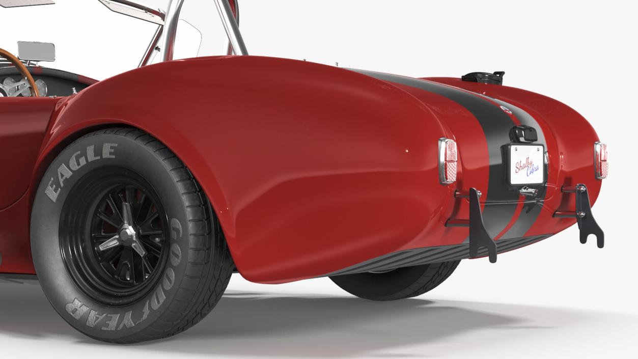 3D model Racing Cobra Shelby 1965 Red Rigged