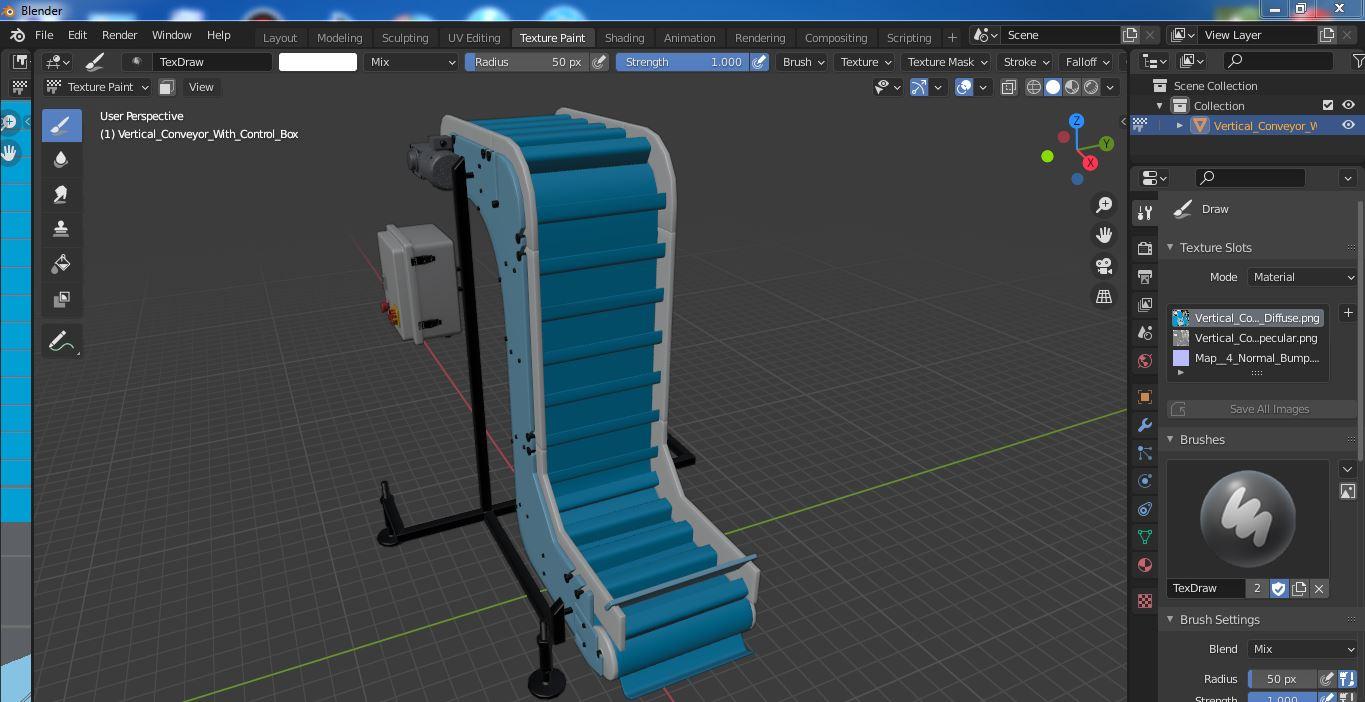 Vertical Conveyor With Control Box 3D model