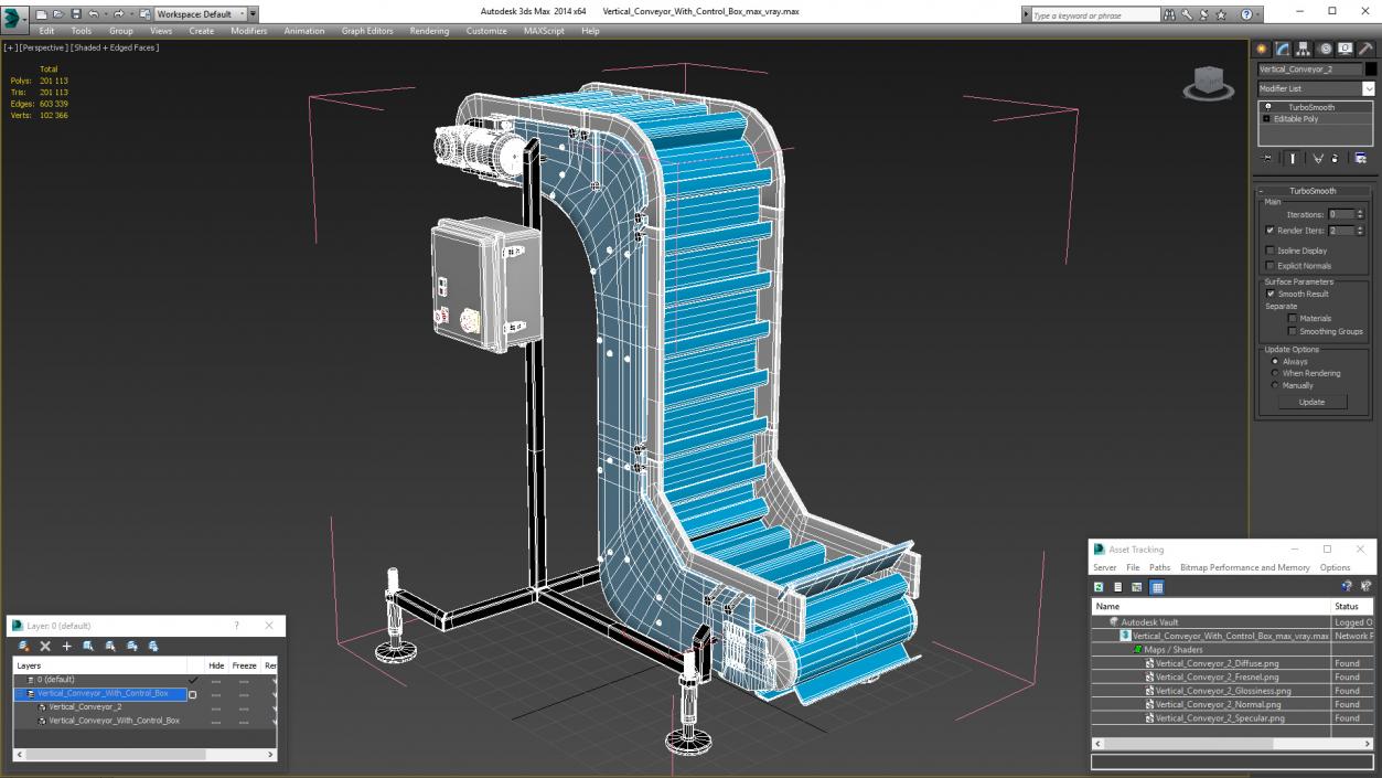 Vertical Conveyor With Control Box 3D model