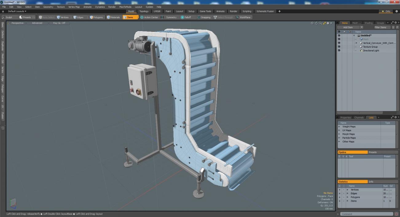 Vertical Conveyor With Control Box 3D model