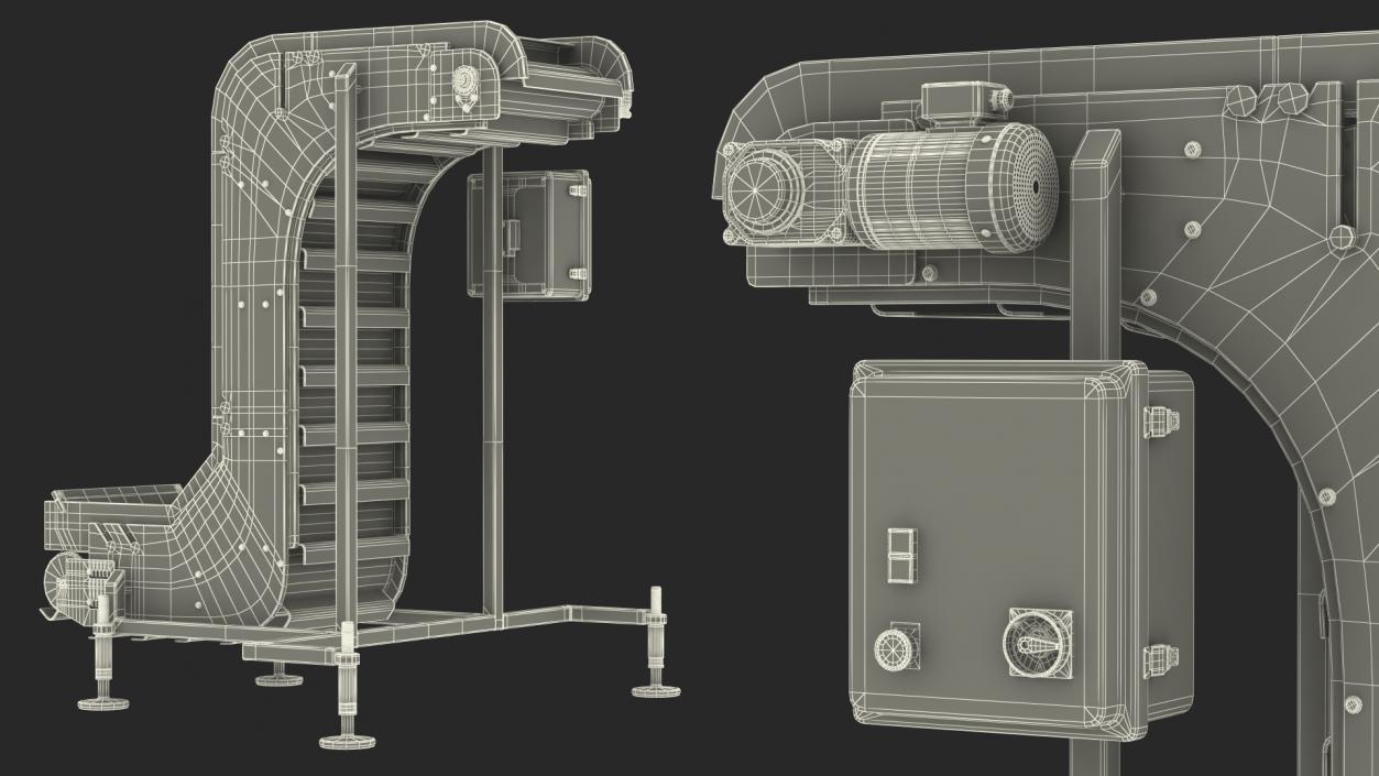 Vertical Conveyor With Control Box 3D model